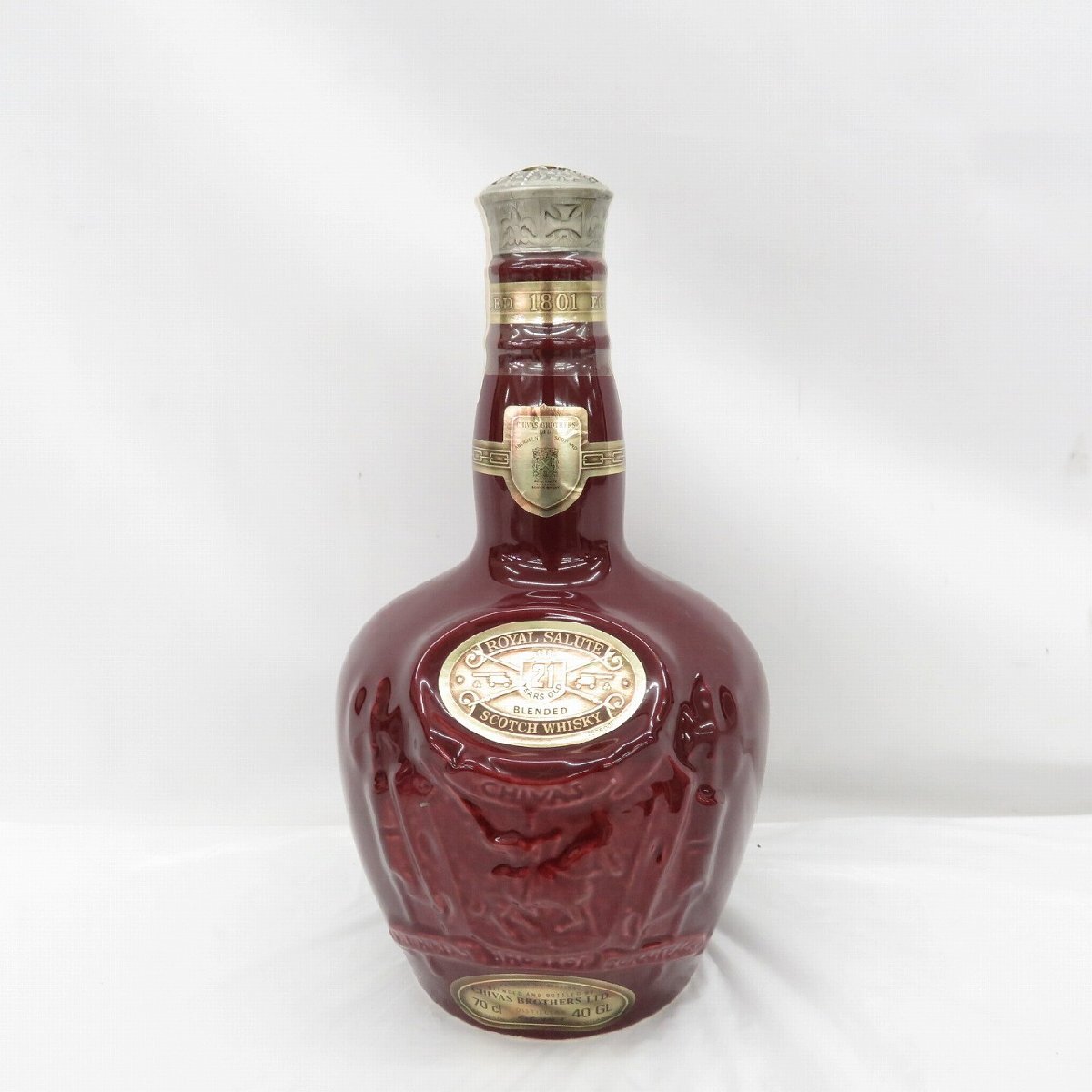 【未開栓】ROYAL SALUTE ロイヤルサルート 21年 赤 陶器ボトル ウイスキー 700ml 40% 1297g 12151040 0806