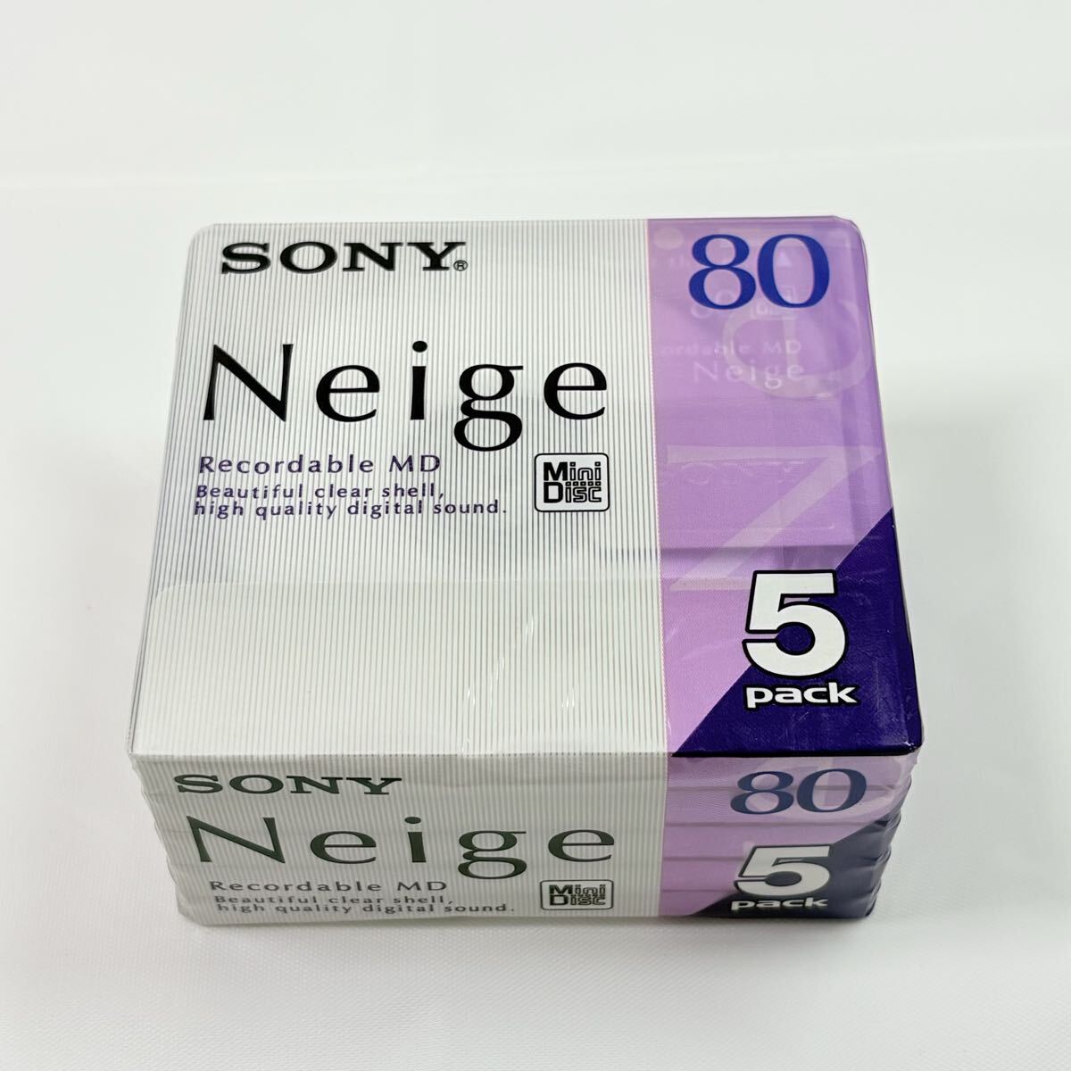 未開封品　SONY Neige MD 80分 5パック　カセットテープ　ソニー　記録媒体　レトロ　当時物