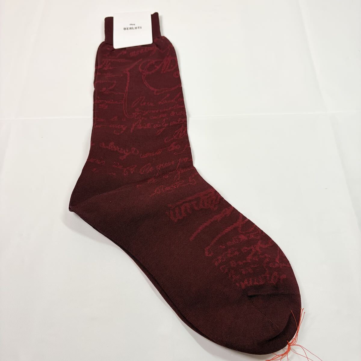 新品　BERLUTI ベルルッティ 靴下 ソックス　レッド系　紳士　メンズ　イタリア製
