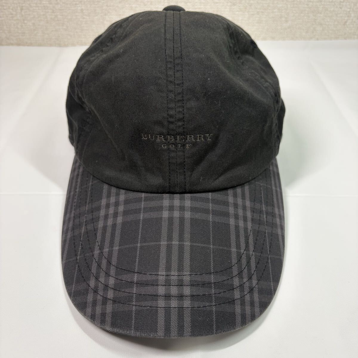 BURBERRY GOLF バーバリーゴルフ キャップ帽子　ノバチェック　56.5〜60cm ブラック　 帽子