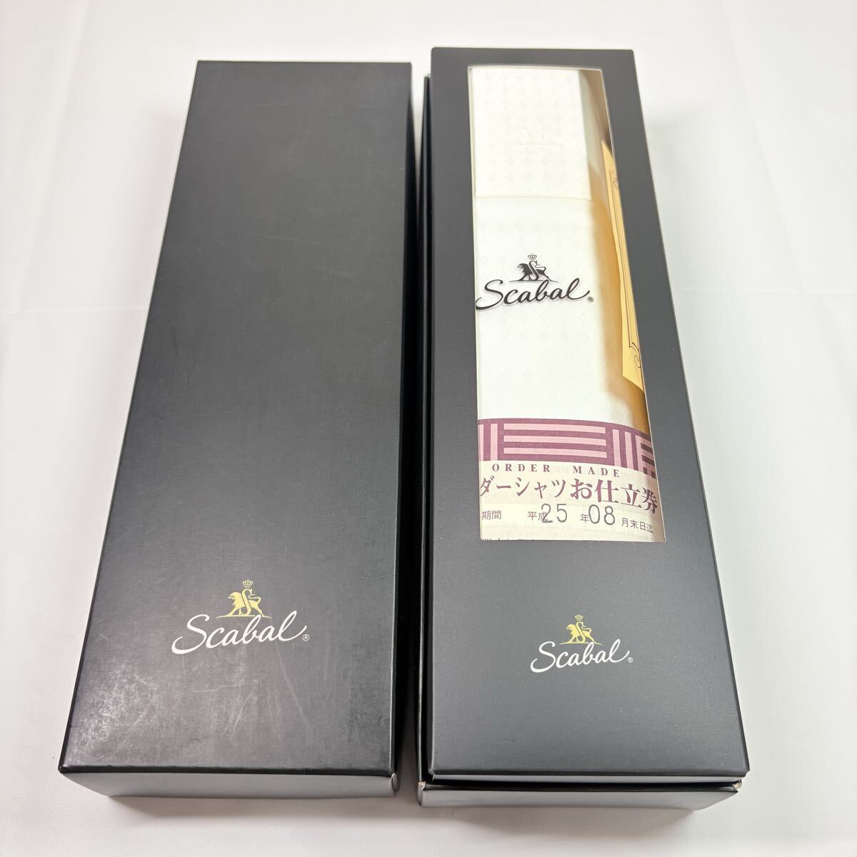 未開封品　Scabal スキャバル　仕立てワイシャツ　トルコ製綿100% 白ドビー　三越　お仕立て券期限切れ
