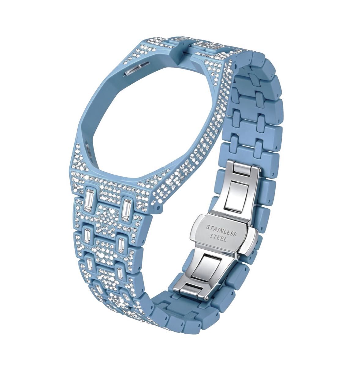AP×Swatch ジルコニア装飾 カスタムモデル メタルベルト リューズ位置選択可 SK1