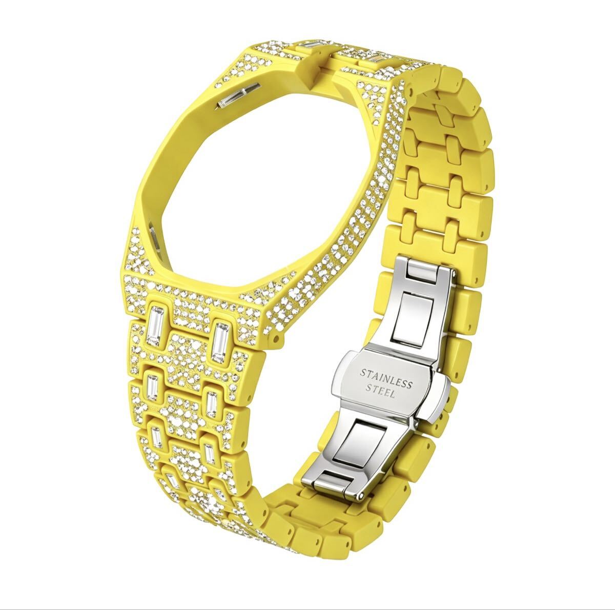 AP×Swatch ジルコニア装飾 カスタムモデル メタルベルト リューズ位置選択可 SK2