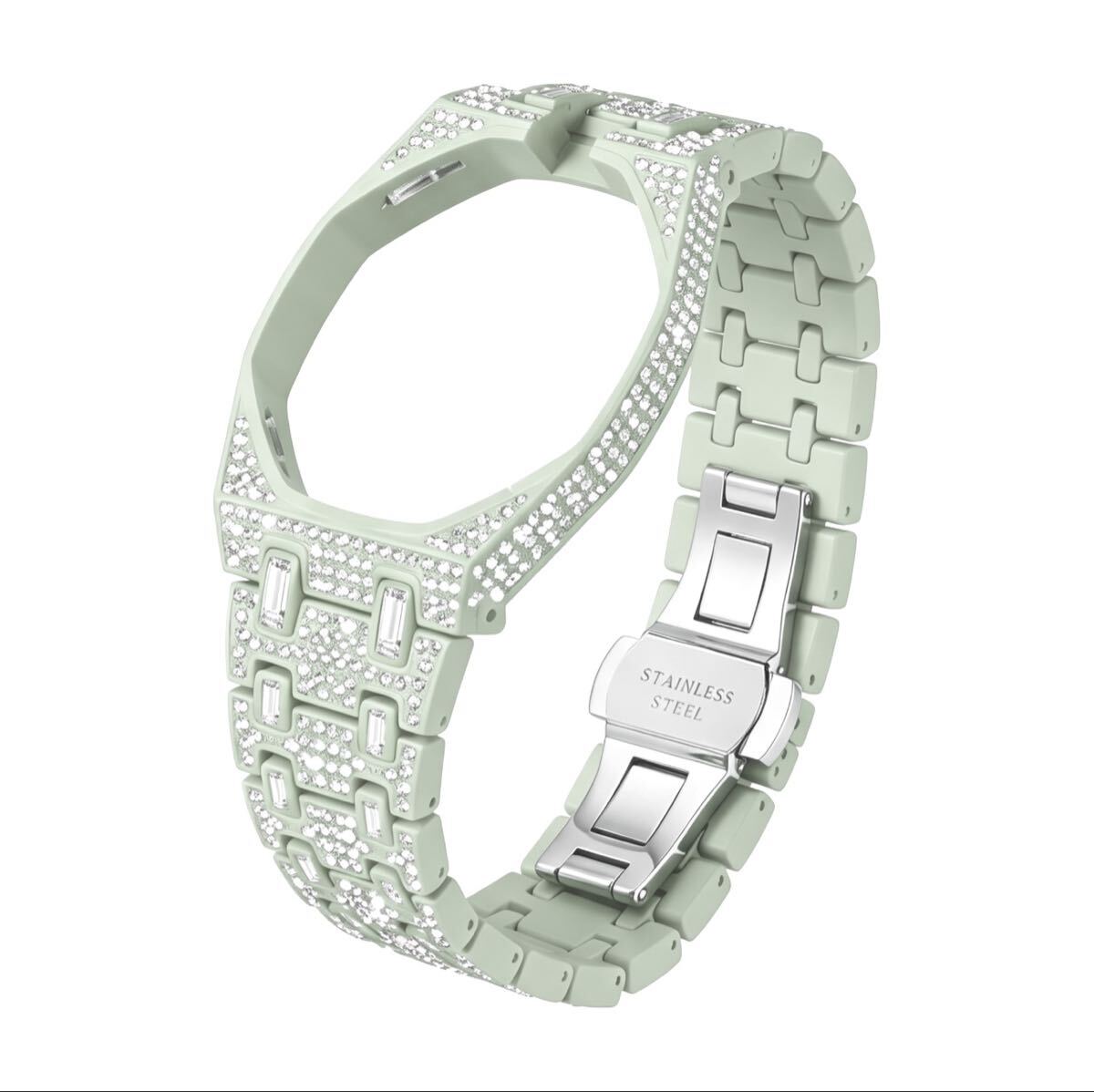 AP×Swatch ジルコニア装飾 カスタムモデル メタルベルト リューズ位置選択可 SK3