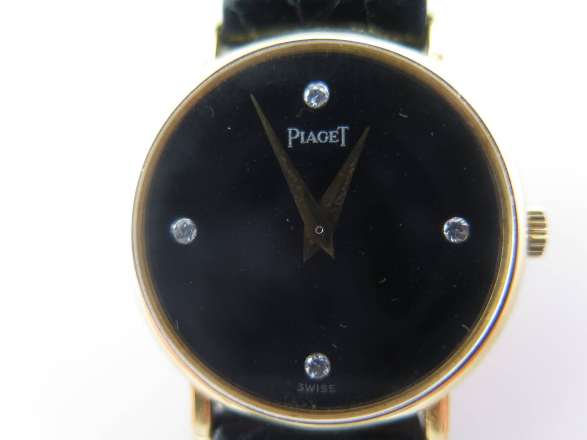 PIAGET　ブラック文字盤　ダイヤインデックス　イエローゴールド　9065