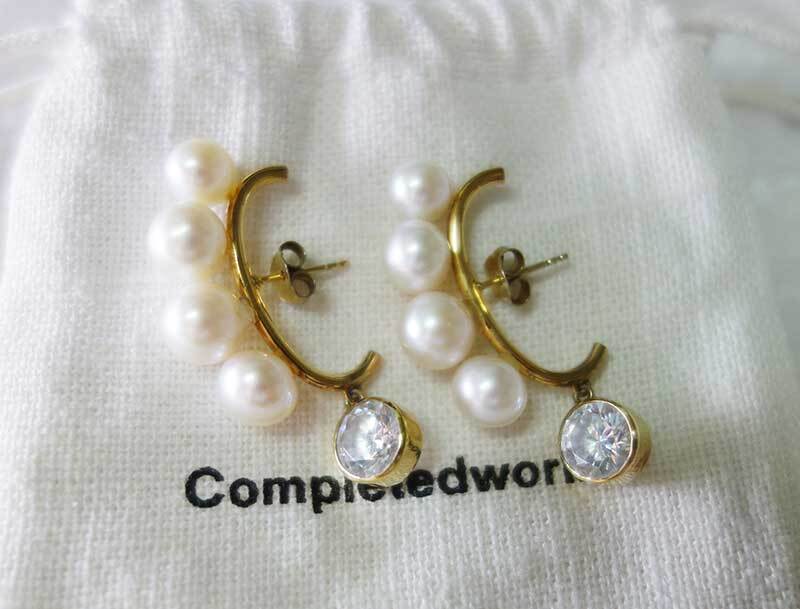 コンプリートワークス Completedworks パールｘキュービックジルコニア イヤーカフ ピアス / シルバー925 ゴールドヴェルメイユ