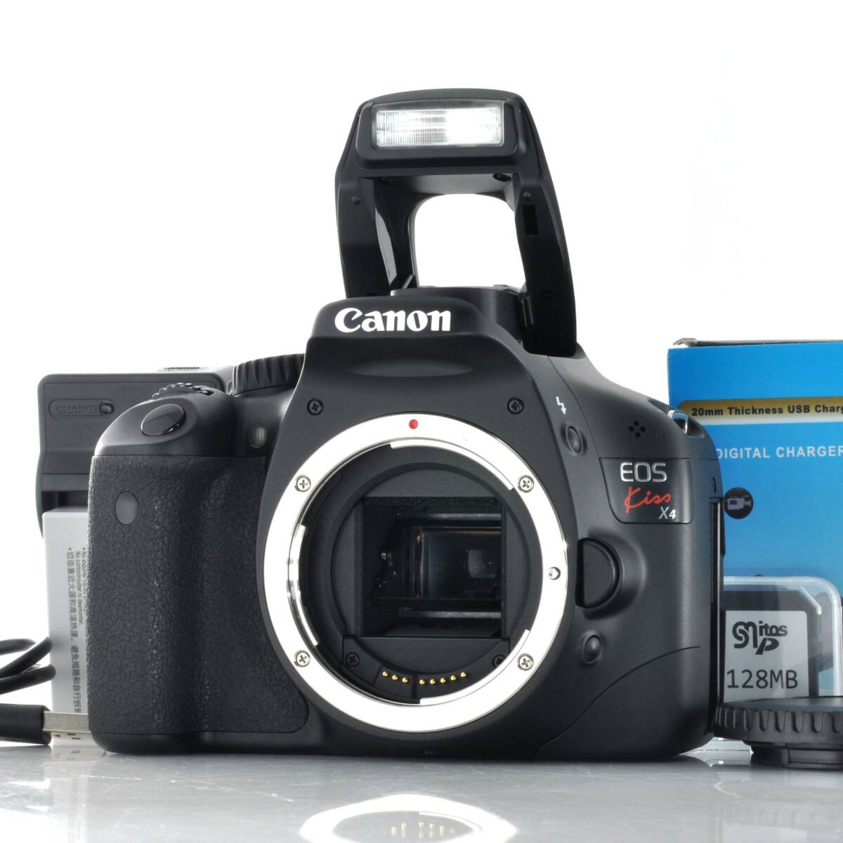 撮影枚数674枚【キヤノン】Canon EOS Kiss X4 デジタル一眼レフ + SDカード、バッテリー #T318A