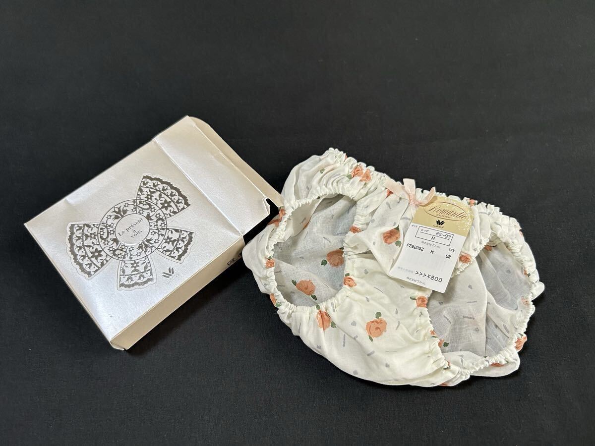 ◆WACOAL Romantic レトロ　ワコール　ロマンティック　コレクション　小さなスキャンティ　Mサイズ　綿ローン　未使用◆