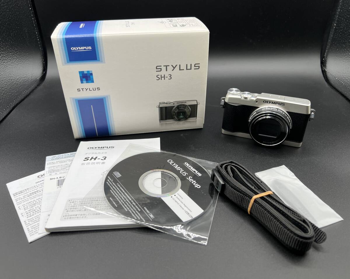 OLYMPUS オリンパス　STYLUS SH-3　コンパクトデジタルカメラ　充電器なし　動作未確認　外観美品　コ2346