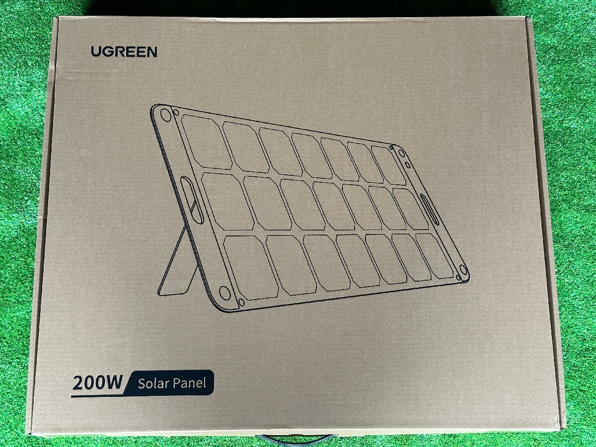 【新品未使用】UGREEN ソーラーパネル 200W 折畳式 ポータブル電源用 ソーラーチャージャー 高変換効率 薄型 軽量 キャンプ 車中泊