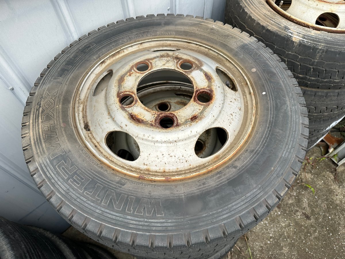 トラック ホイール 17.5×6.00 5穴 +120 タイヤおまけ 215/70R17.5 6本セット トヨタ コースター 日野 リエッセ2 直接引取歓迎　HM-176