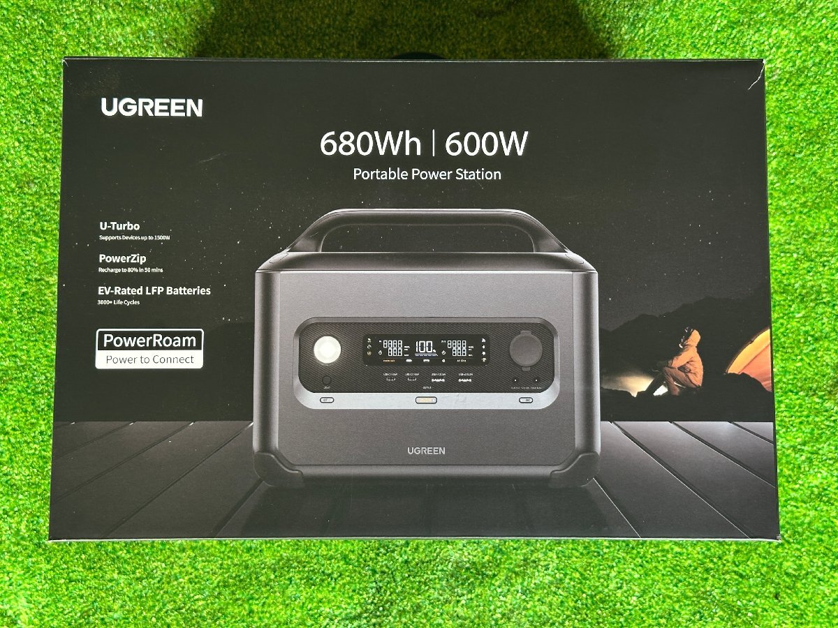 【新品未使用】UGREEN ポータブル電源 リン酸鉄 680Wh 蓄電池 600W(最大1500W) AC/DC/USB出力 1.5時間満充電 PowerRoam 600