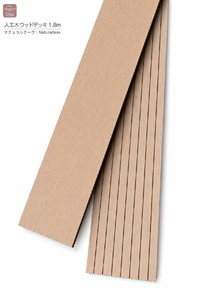 【人工木】【ウッドデッキ】ナチュラルチーク【140×24×1800mm】【床材1本】日本最安値に挑戦 西濃運輸支店止め
