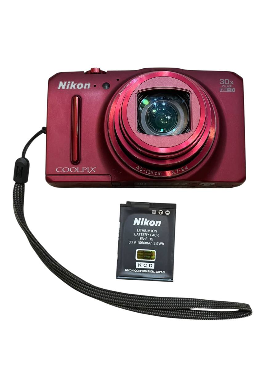 Nikon COOLPIX S9700　レッド　ニコン　コンパクトデジタルカメラ　バッテリー付き