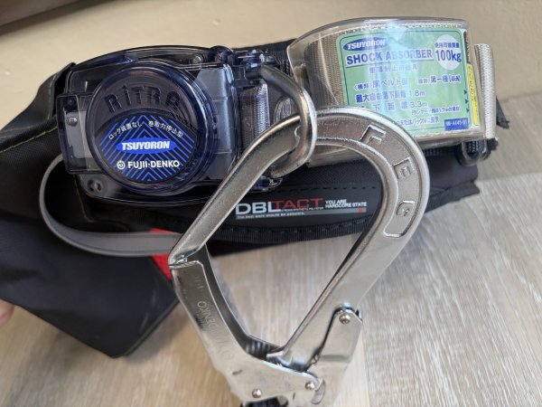 巻取式 胴ベルト型墜落制止用器具 幅50mm×長さ1200mm GR-590A　DBLTACT サポートベルト 腰ベルト　ツヨロン