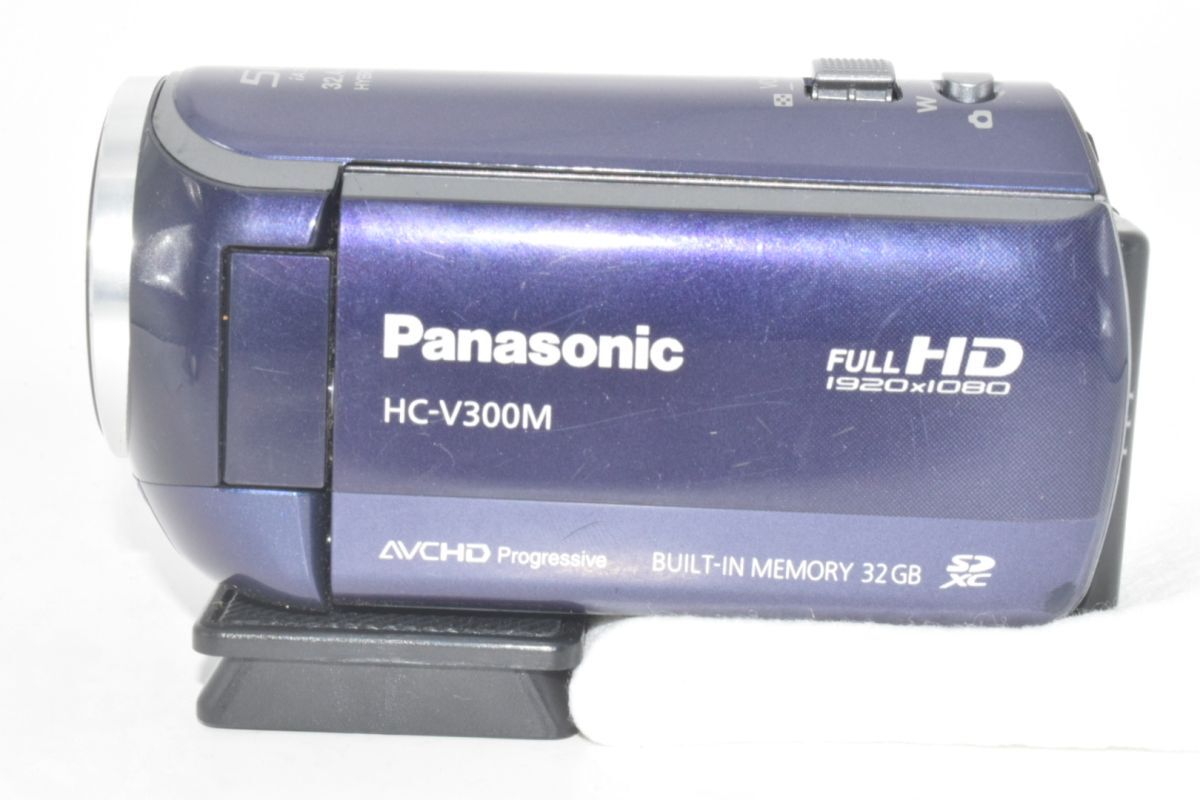 【27-2607-39-7】 Panasonic HC-V300M デジタル ハイビジョン ビデオ カメラ 1920x1080 ネイビーブルー モデル