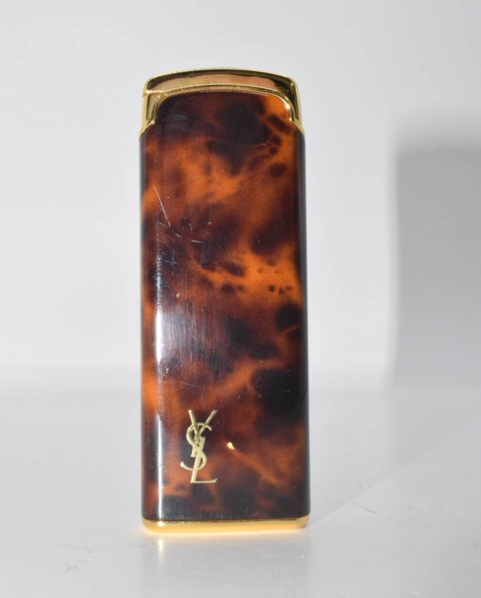 【28-2607-44-21】Yves Saint Laurent イヴサンローラン べっ甲柄 ヴィンテージ ガスライター