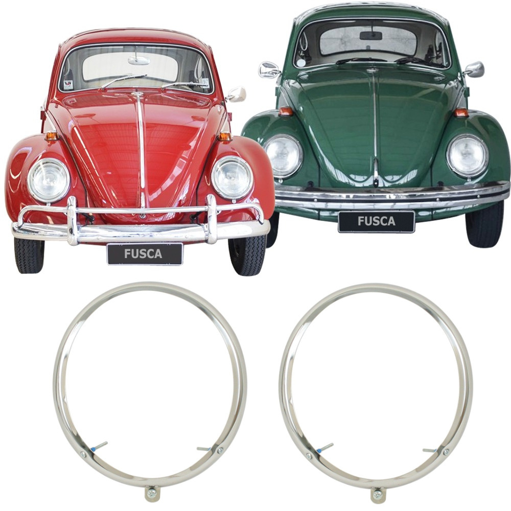 ペア 2個セット ヘッドライト リム クロームメッキ 5 7 隣接ネジ 空冷VW ワーゲン T1 ビートル T2 スプリットウィンドウ バス ~1967