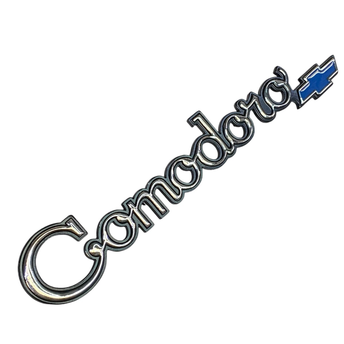 ヴィンテージ COMODORO クローム メッキ スチール サイド リア ネームプレート エンブレム ロゴ クラシック GM シボレー コモドール