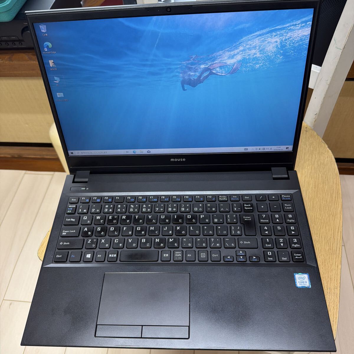 Mouse ノートパソコン　F5-i5WHLAB-A Core Corei5-8265U SSD 160Gb メモリー8GB アダプター付き　動作品　100サイズ