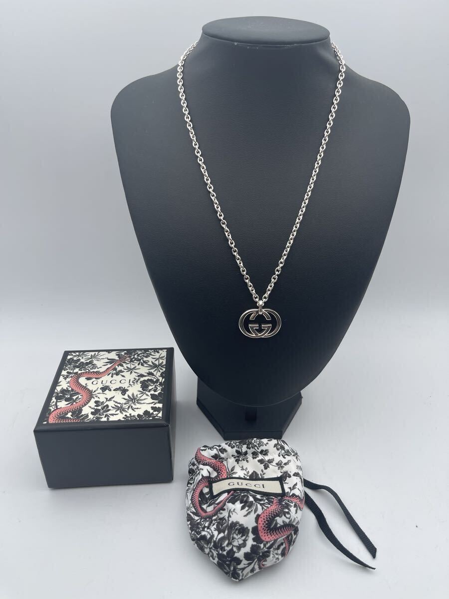 1円〜【極美品・希少】GUCCI グッチ インターロッキングG 25.5g シルバー 925 ネックレス GG スネーク 箱・保存袋付 メンズ