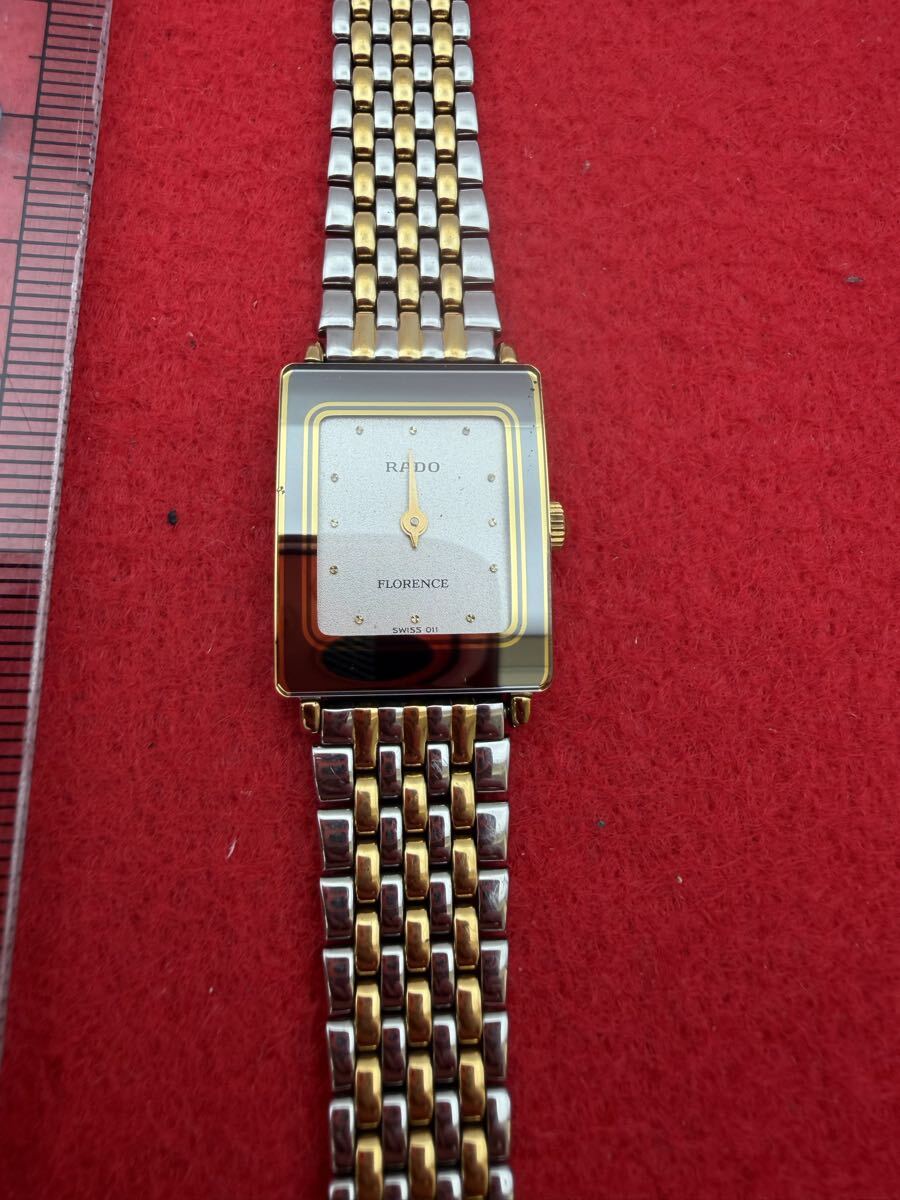 ★RADO ラドー FLORENCE フローレンス SWISS 011 レディース 腕時計 スクエア コンビ クォーツ 動作未確認