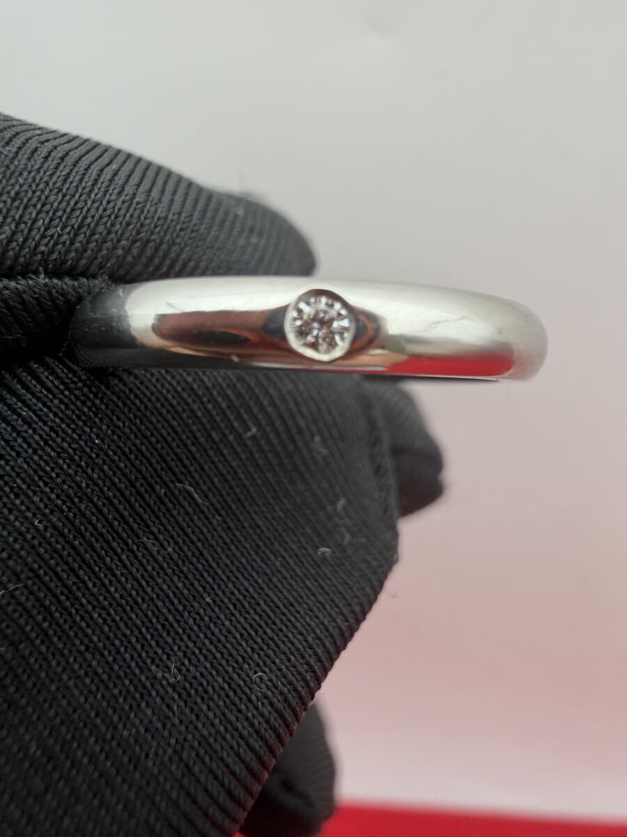 ★TIFFANY＆Co. ティファニー エルサ・ペレッティ 1P ダイヤ リング Pt950 約10号 5.63g 箱・保存袋・購入カード付