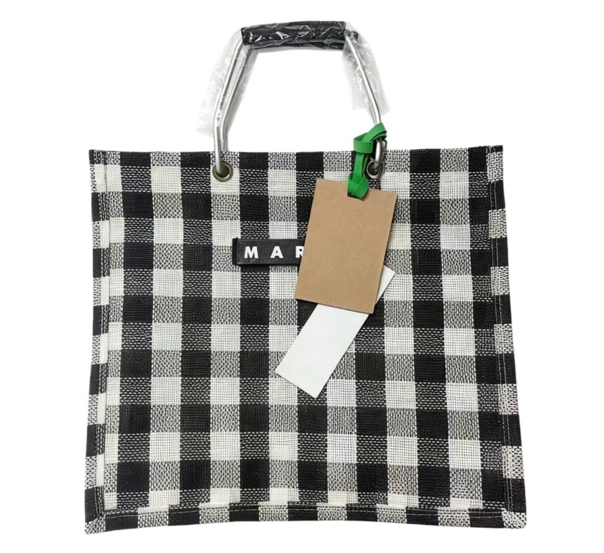 MARNI マーニ風 ストライプ トートバッグ メッシュ カゴバッグ レディース 縦型 A4 大容量 軽量f