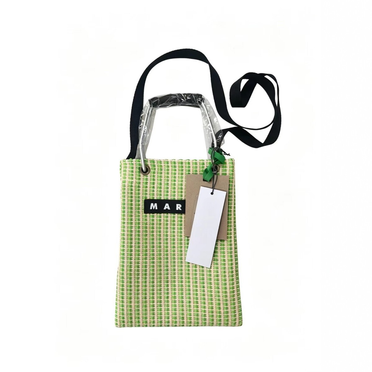 未使用 MARNI マルニマーケット かごバッグ トートバッグ 斜め掛け メッシュバッグ グリーン レディース 夏バッグ