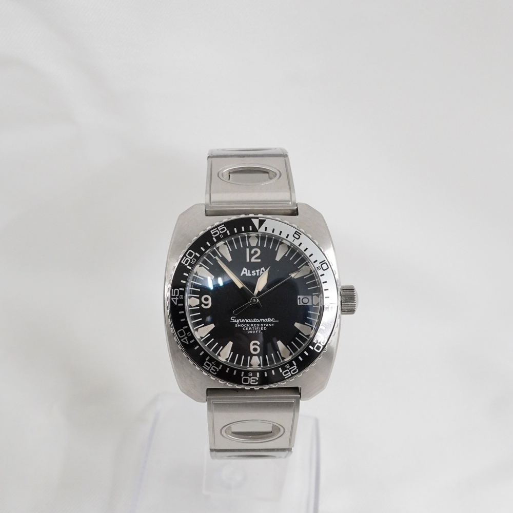 Ts810734 ALSTA 腕時計 ジョーズウォッチ ノートスカフ 自動巻き　メンズ 黒文字盤 アルスタ　美品
