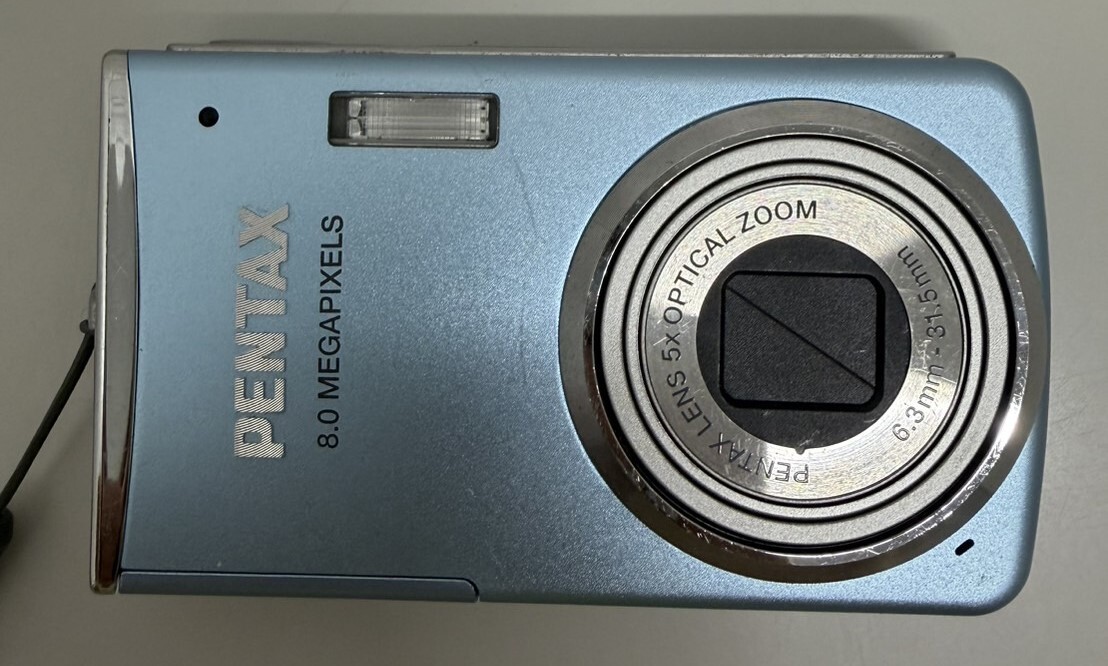 PENTAX ペンタックス Optio M50 コンパクト デジタル カメラ デジカメ 青 ブルー 通電動作未確認(充電器無) 中古 保管品 ジャンク扱い