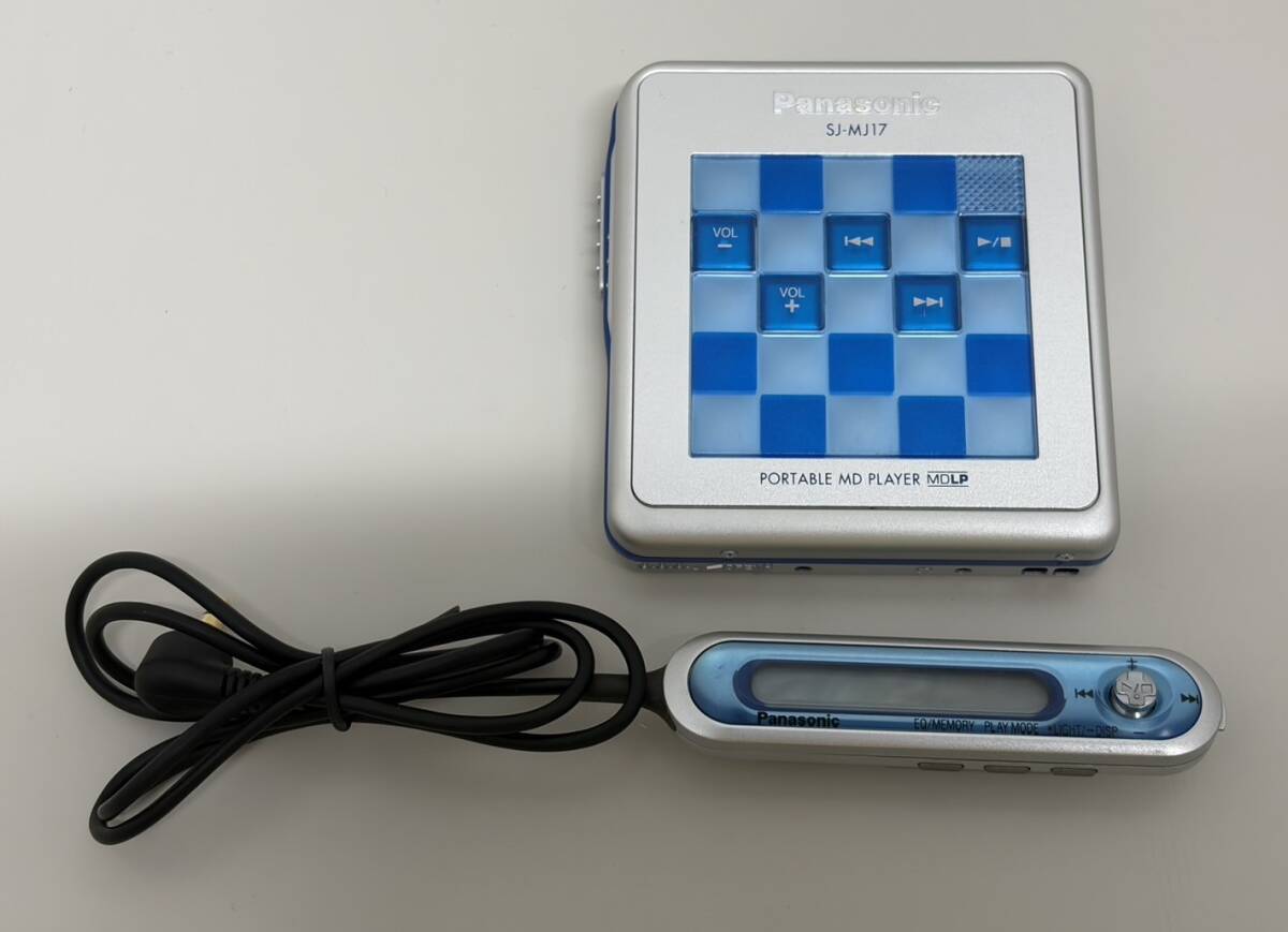 1円スタート Panasonic パナソニック MDプレーヤー SJ-MJ17 青 シルバー 通電動作未確認 中古 現状品 付属品画像の通り ジャンク扱い