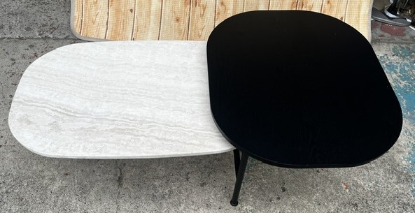 moda en casa モーダ・エン・カーサ TIER TABLE テーブル インテリア 家具 サイズ約105×黒幅60・白幅42×高さ黒45・白35 現状品