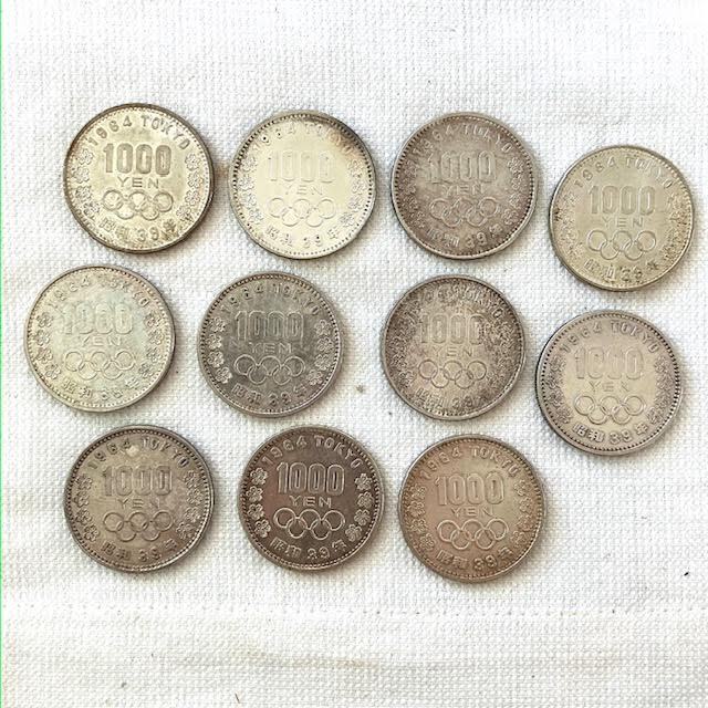 01　1964年東京オリンピック記念　1000円銀貨　11枚まとめ　220.87ｇ