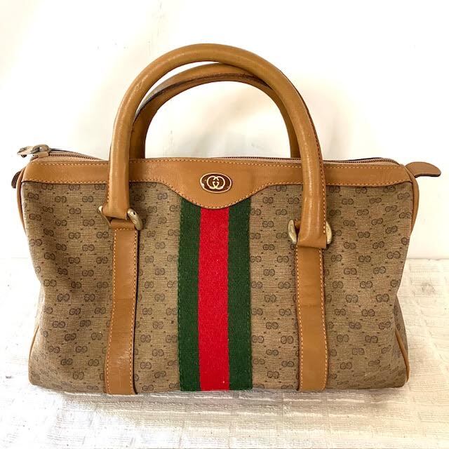 A20　GUCCI　グッチ　マイクロGG　シェリーライン　ミニボストンバッグ