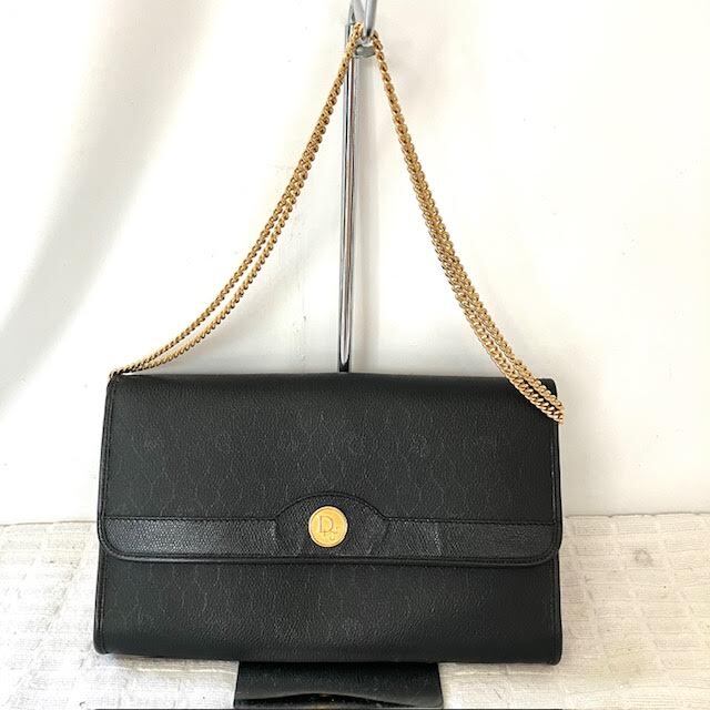 A25　Christian Dior　クリスチャンディオール　ハニカム柄　チェーンショルダーバッグ