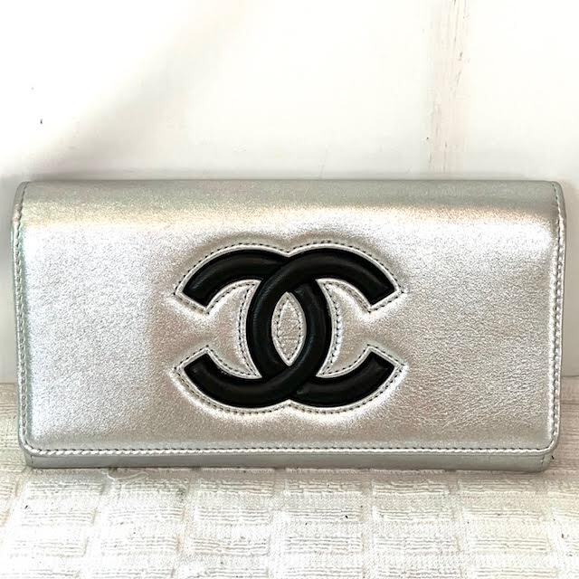 A20　CHANEL　シャネル　ココマーク　バイカラー　フラップ長財布