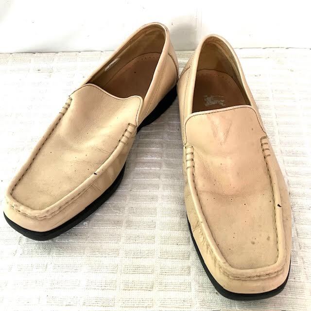 A2　BURBERRY　バーバリー　レザーローファー　ベージュ　BU1347　24.5㎝