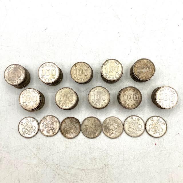 01　1964年東京オリンピック記念　100円銀貨107枚まとめ