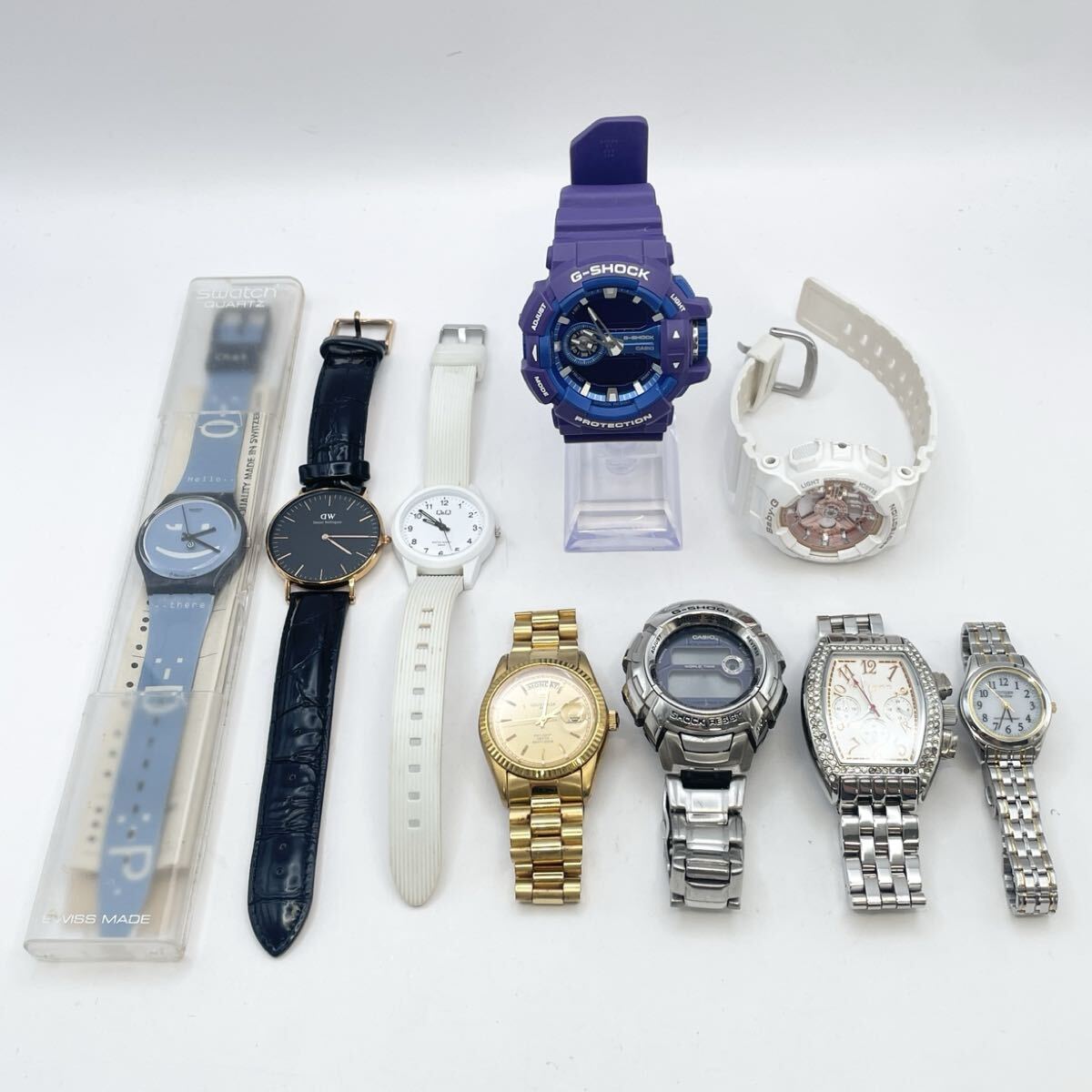 L 腕時計 9点まとめ CASIO カシオ CITIZEN swatch G-SHOCK Baby-G レザー メンズ レディース ブランド小物 モノトク