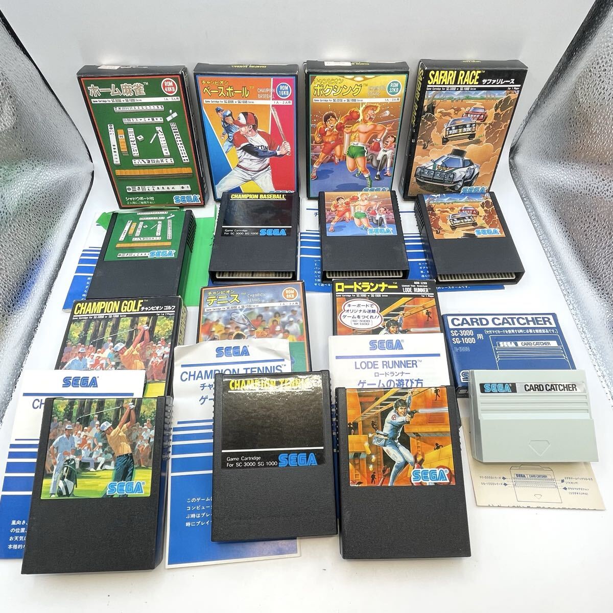 ♪ SEGA SC-3000 SG-1000 シリーズ用ソフト 7本 カードキャッチャ まとめ セガ 当時物 ロードランナー カセット ゲーム レトロ モノトク