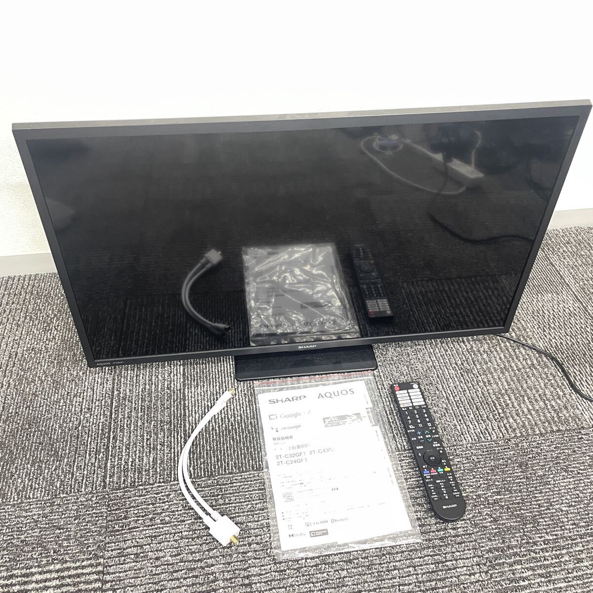 $ SHARP 2025年製 シャープ 2T-C32GF1 AQUOS アクオス 32V型 リモコン付 液晶テレビ TV Google TV Bluetooth モノトク