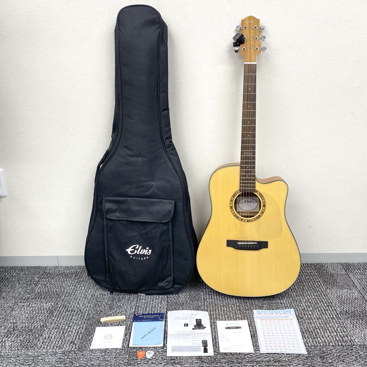 ＄ Elvis Guitars Master I アコースティックギター アコギ エルヴィス ギター 弦楽器 楽器 ソフトケース付き モノトク