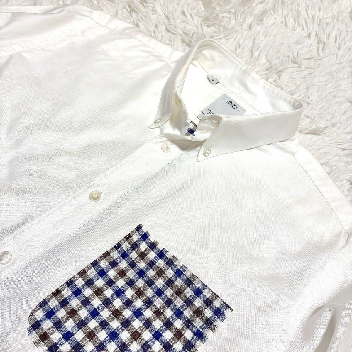 VISVIM【リネン!!!至高のジャパンラグジュアリー!!!】ビスビム 長袖シャツ チェック 伊製 麻◎拘りのディテール!!!◎白 ホワイト メンズ