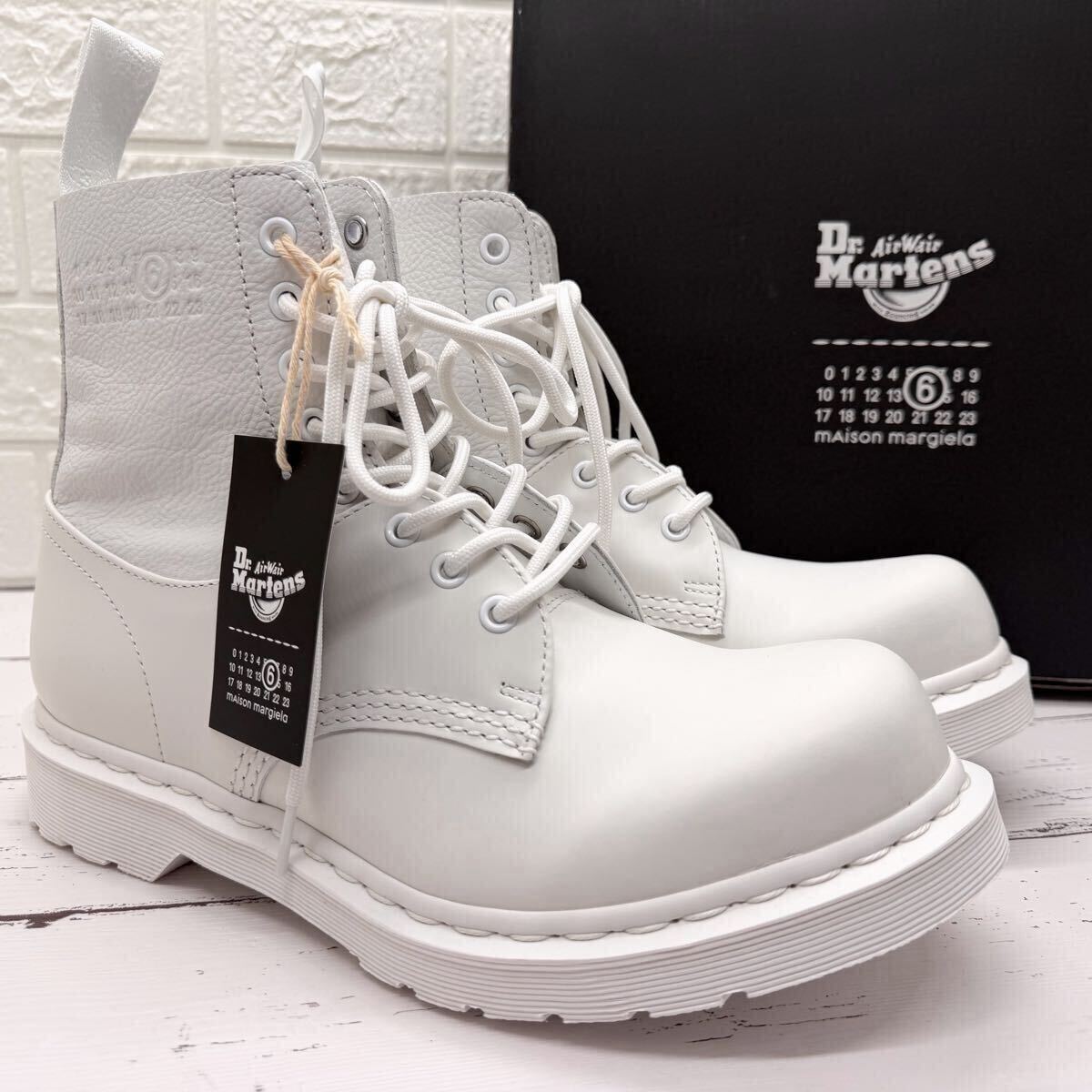 新品 未使用 maison margiela MM6 Dr.Martens ドクターマーチンコラボ 1460 TWIST WHITE ブーツ スニーカー ハイカット シューズ UK8 27cm