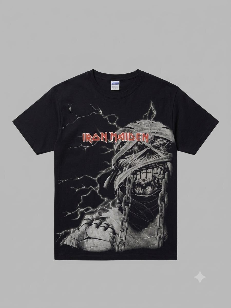 2008年製 大判 アイアンメイデン オフィシャルTシャツ Hanes シングルステッチ エディ サンダー 雷 M VINTAGE ロックT IRON MAIDEN 