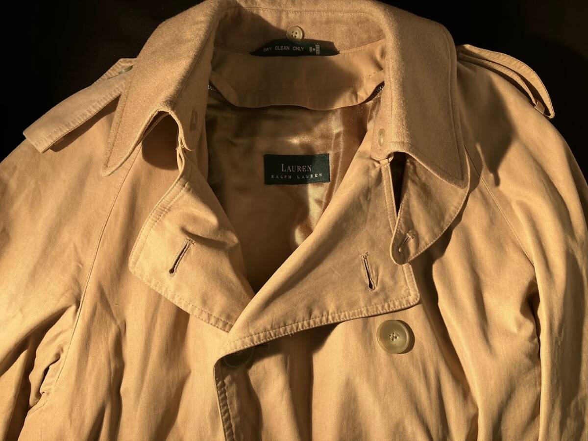 【希少】VINTAGE ビンテージ　LAUREN ・RALPHLAUREN トレンチコート　RN21510 　XL位　大きめ　★1028管理