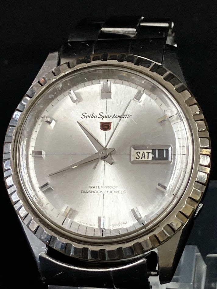 【稼働】セイコーSEIKO 　スポーツマチック　自動巻き　21石　6619-9000希少ビックケースイルカマーク　1966年製　ヴィンテージ★2342管理