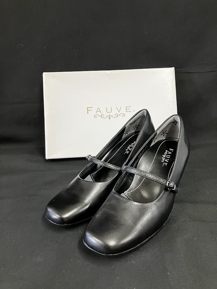 【未使用】FAUVE リーガル ストラップパンプス 22.5cm レディースブラック フォーマル 通勤★2549管理