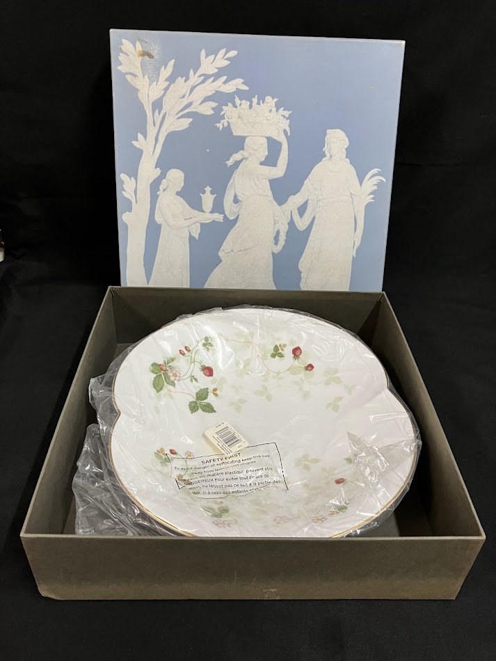 【未使用】　WEDGWOOD ウェッジウッド ワイルドストロベリー マリアージュボウル グリーン L　英国王室御用達★2599管理